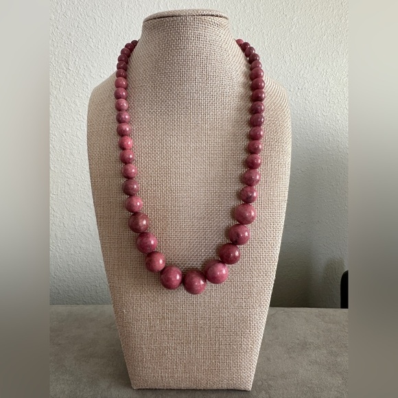 Rose Rhodonite Graduated Bead Necklace by Jay King - Picture 2 of 13